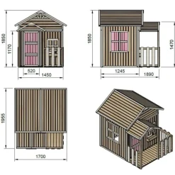 Casita infantil Olden de madera Rosa