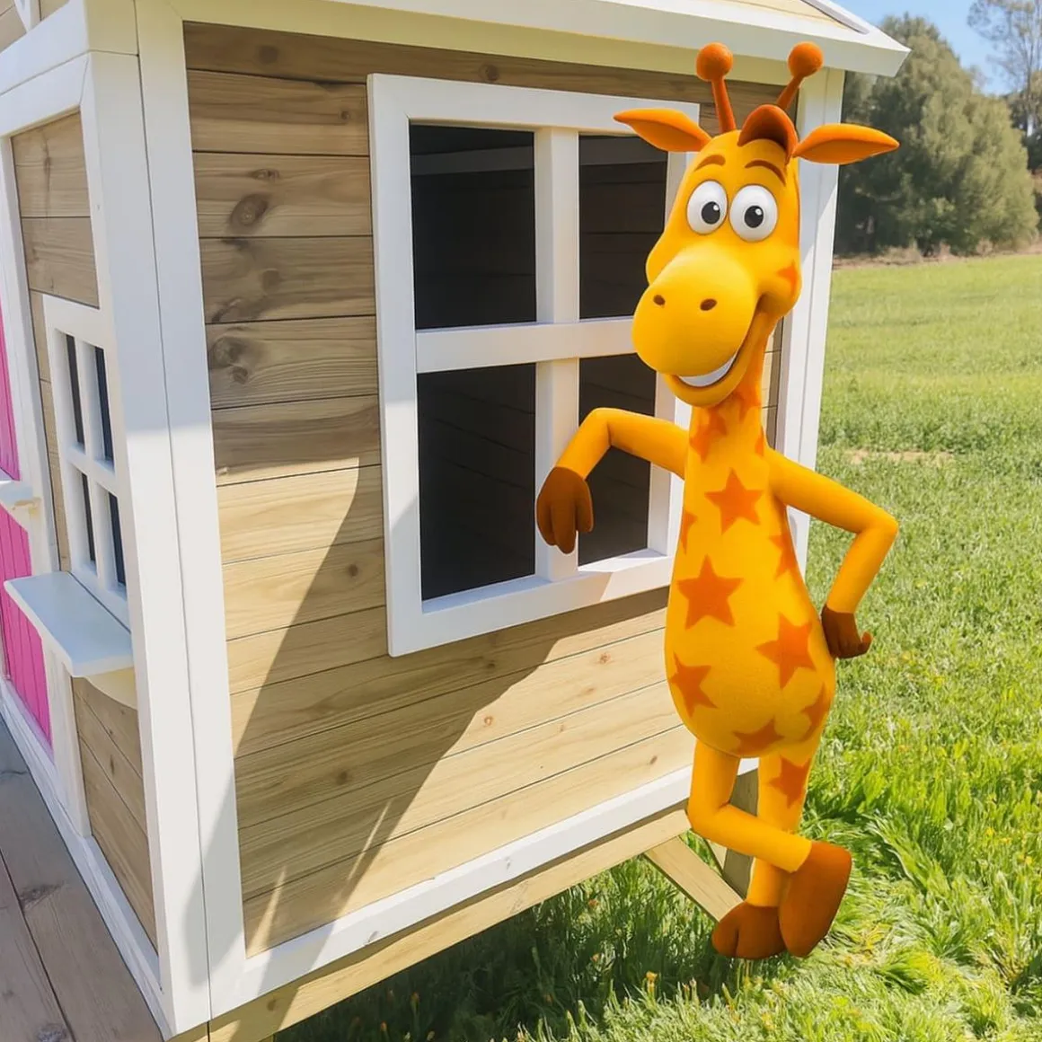 Casita Visby elevada 60 cm Rosa