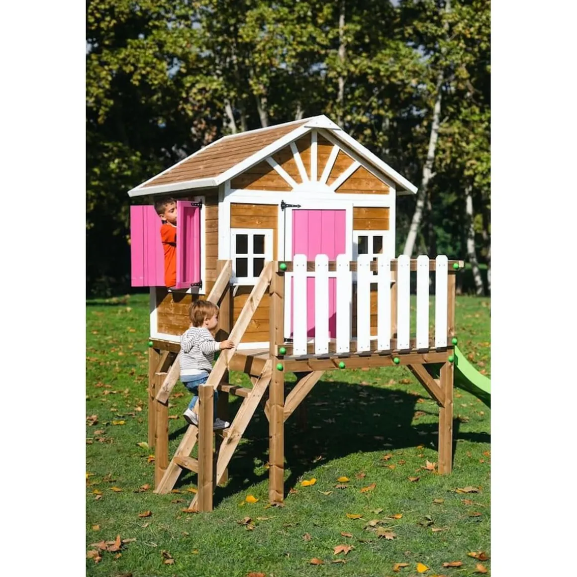 Casita Visby elevada 90 cm Rosa