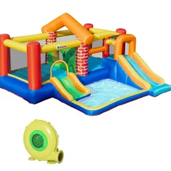 Castillo Hinchable con 2 toboganes y 2 camas de salto 380 cm Outsunny