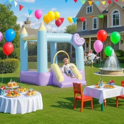 Castillo Hinchable con Tobogán Doble y Área de Salto