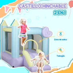 Castillo Hinchable con Tobogán Doble y Área de Salto