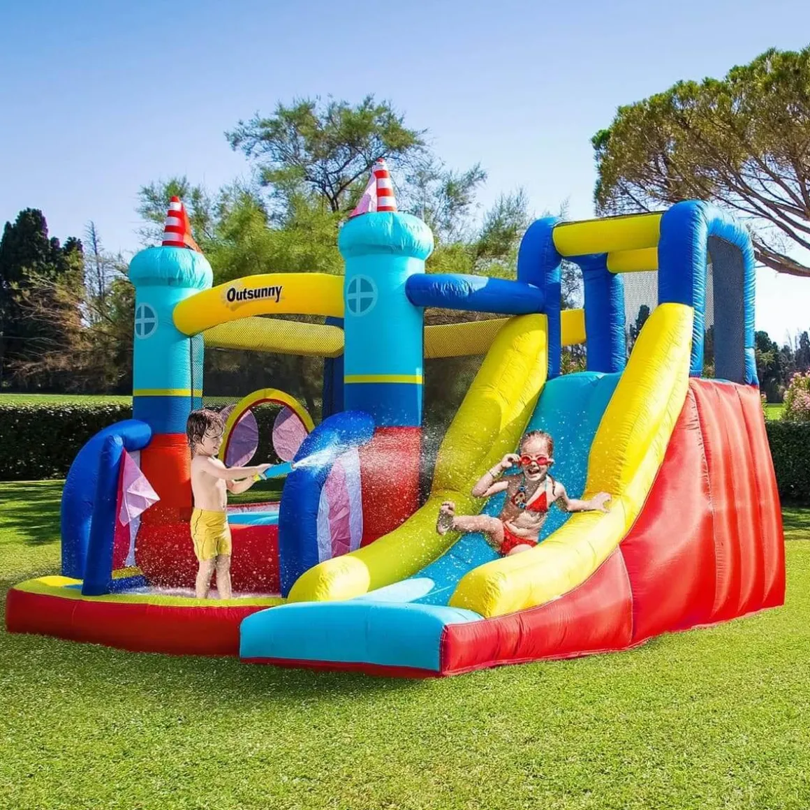 Castillo Hinchable con tobogán 265 cm Outsunny