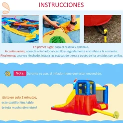 Castillo Hinchable con tobogán 265 cm Outsunny