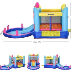 Castillo Hinchable Pulpo con tobogán 360 cm Outsunny