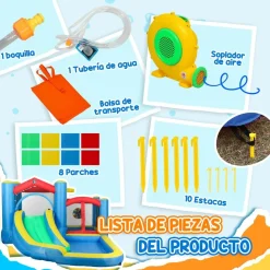 Castillo inflable 5 en 1 con tobogán y piscinas