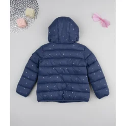 Cazadora niña azul marino con corazones allover