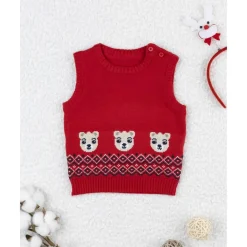 Chaleco bebé rojo con bordados