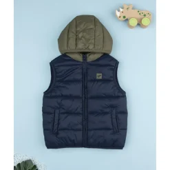 Chaleco infantil bicolor azul y verde