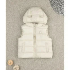 Chaleco infantil blanco de nylon reciclado