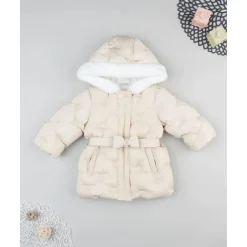 Chaqueta beige con pelo sintético para niña