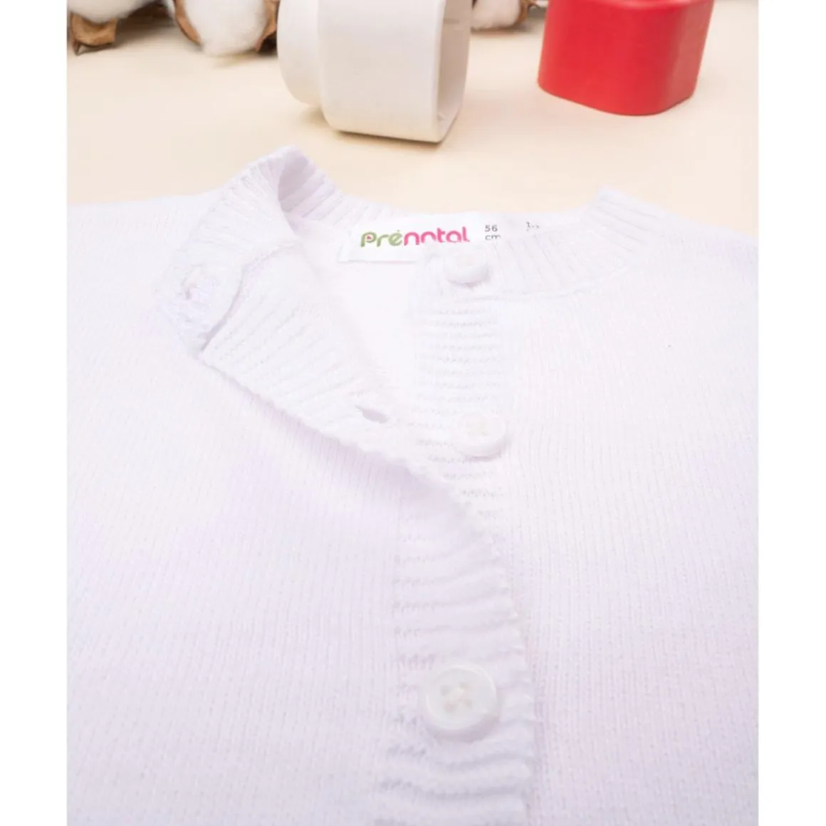 Chaqueta de punto blanca tricot conjunto de bebé