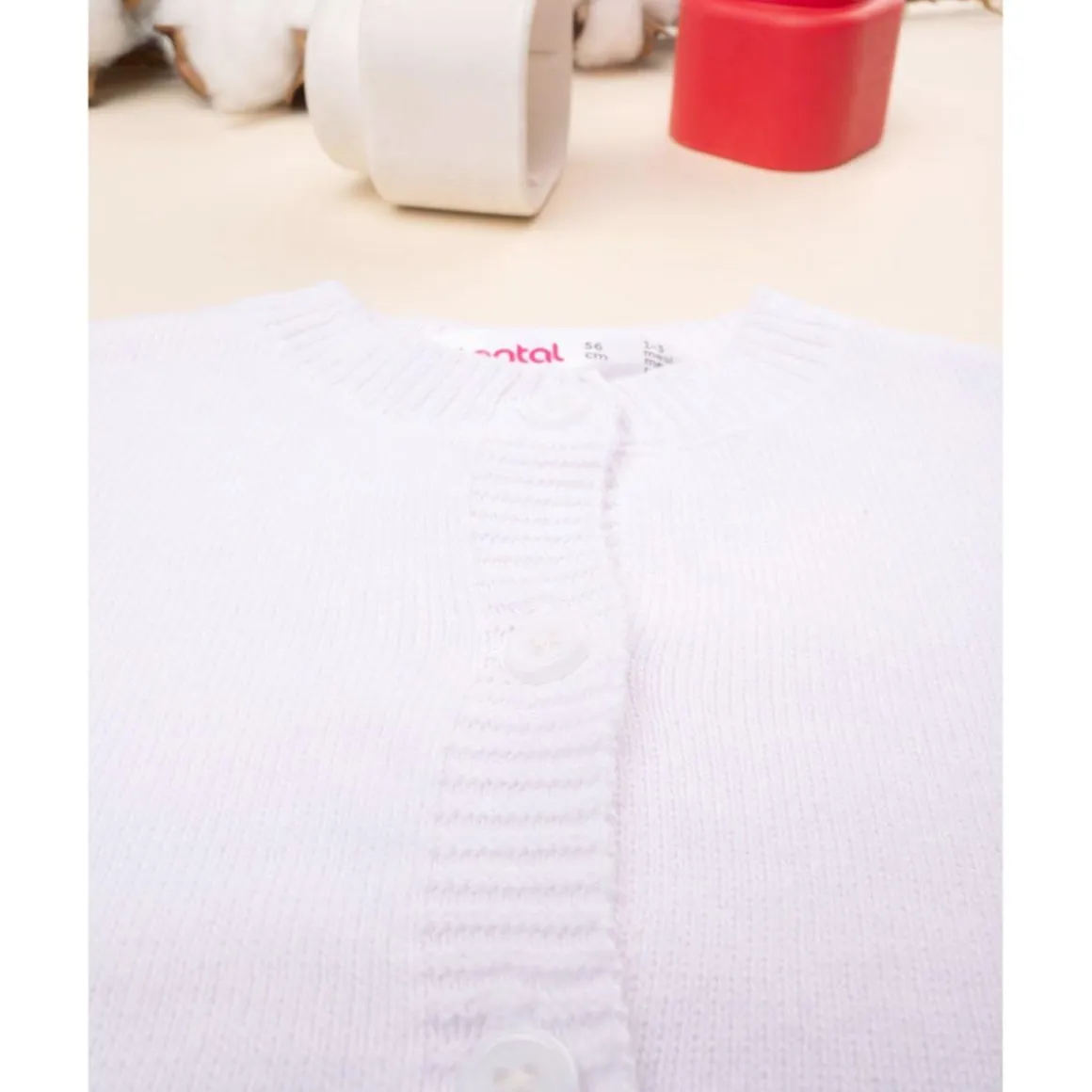 Chaqueta de punto blanca tricot conjunto de bebé