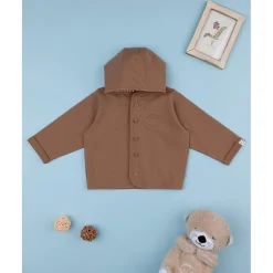 Chaqueta marrón con capucha para niño