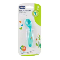 Chicco - Cuchara Inclinada Primeras Papillas Azul