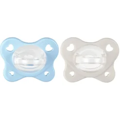 Chicco - Pack 2 chupetes Physio Dual Soft azul y beige (2-6m)