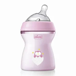 Chicco - Biberón Natural Feeling 250ml Rosa 2m+