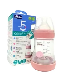 Chicco - Biberón rosa de fluido lento 150 ml Perfect5