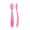 Chicco - Cuchara de silicona rosa