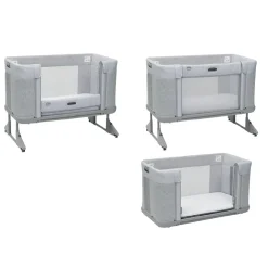 Chicco - Cuna de colecho Next2Me Forever Ash Grey Cross Collection