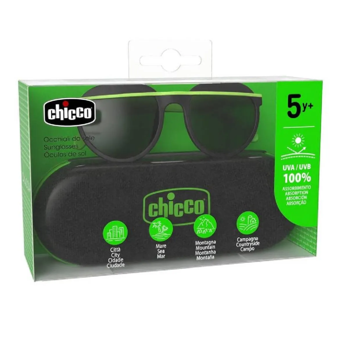 Chicco - Gafas de Sol 5A - Negro/Verde