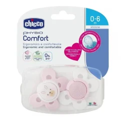 Chicco - Pack 2 Chupetes Physio Comfort silicona 0-6M Rosa