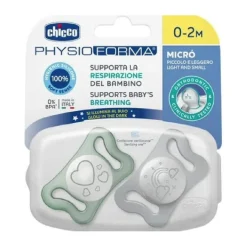 Chicco - Pack 2 chupetes Physio Light Glow 0-2M (Varios modelos)