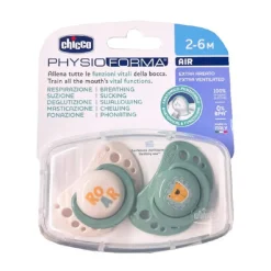 Chicco - Pack 2 chupetes Physio Air 2-6M - Verde
