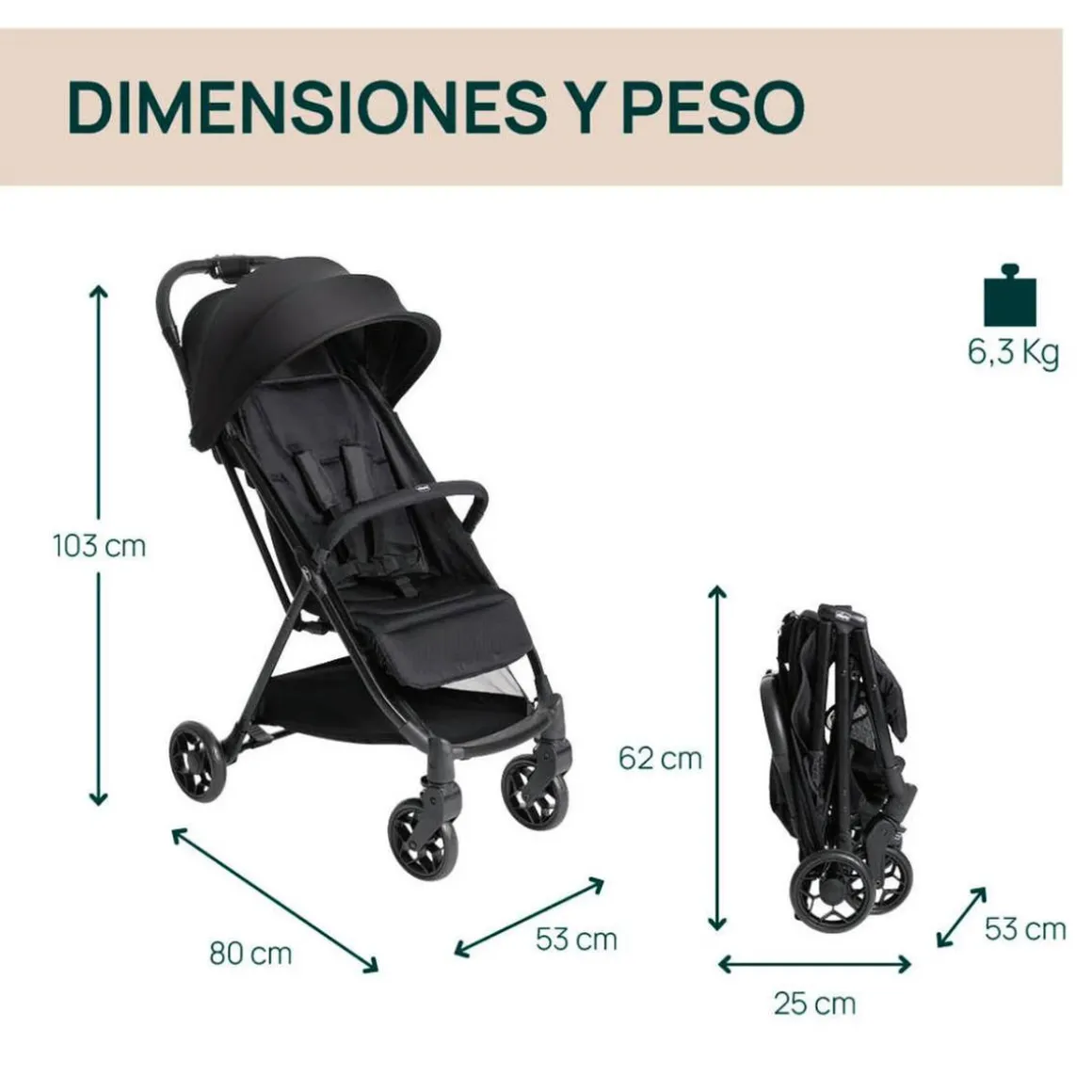 Chicco - Silla de paseo Urbino - Black