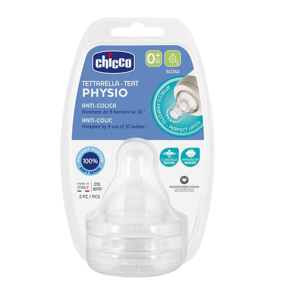 Chicco - Tetina PhysioForma flujo lento +0 meses