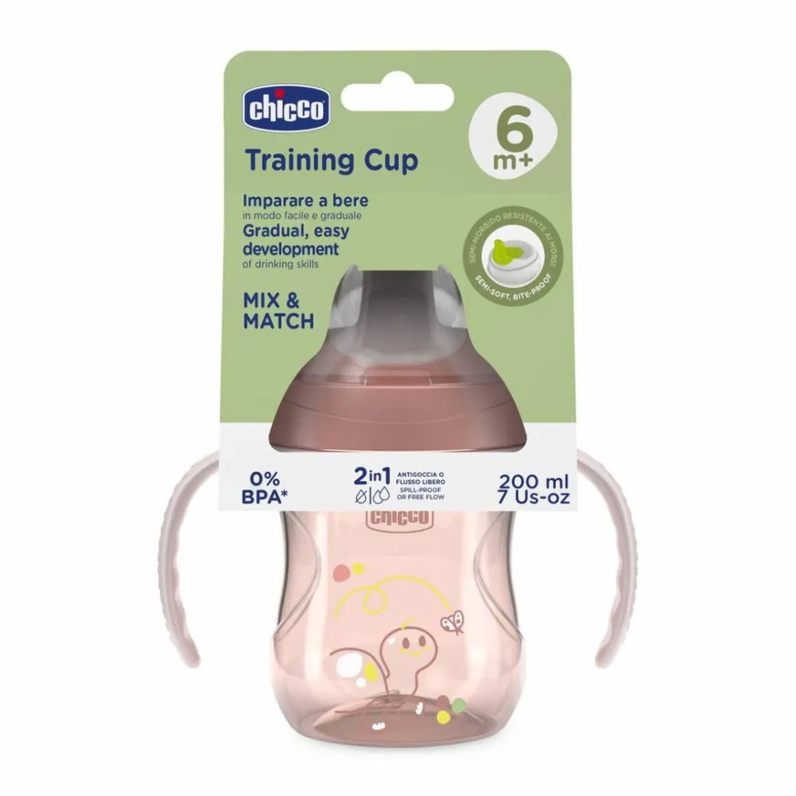 Chicco - Vaso de Aprendizaje 6M+ 200ml - Rosa