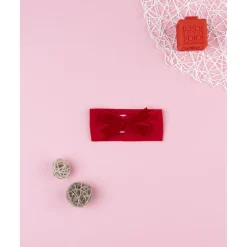 Cinta para el pelo bebé roja con lazo