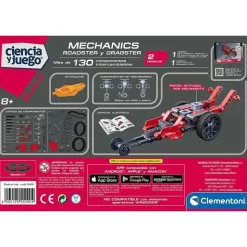 Clementoni - Construcciones y coches de juguete, juego educativo de ciencias: Roadster y Dragster