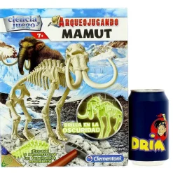 Clementoni - Juego científico Arqueojugando Mamut fosforescente para excavar y montar dinosaurios ㅤ