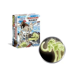 Clementoni - Juego científico Arqueojugando Mamut fosforescente para excavar y montar dinosaurios ㅤ