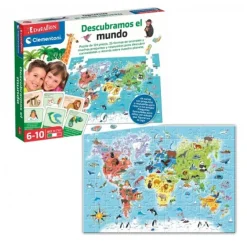 Clementoni - Juego educativo descubramos el mundo, geografía y mapas ㅤ