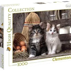 Clementoni - Madagascar - Puzzle 1000 piezas paisaje con gatitos ㅤ