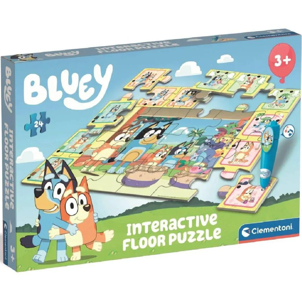 Clementoni - Puzzle Interactivo de Suelo 24 piezas - Bluey