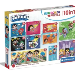 Clementoni - Puzzles progresivos de superhéroes DC Comics, 10 en 1, multicolor, tamaño medium ㅤ