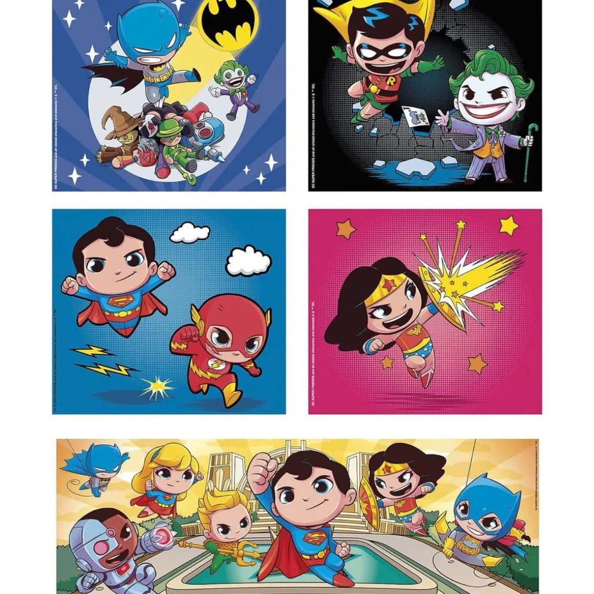 Clementoni - Puzzles progresivos de superhéroes DC Comics, 10 en 1, multicolor, tamaño medium ㅤ