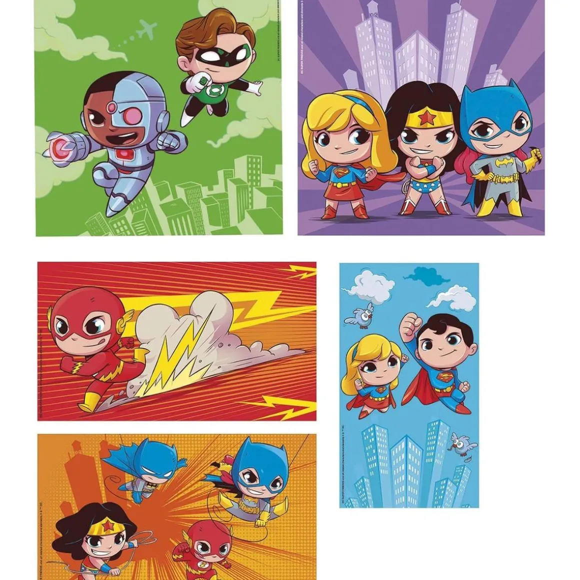 Clementoni - Puzzles progresivos de superhéroes DC Comics, 10 en 1, multicolor, tamaño medium ㅤ
