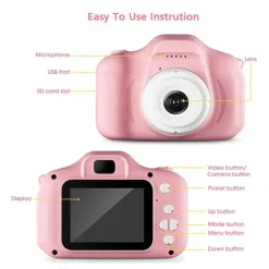 Cámara digital infantil rosa