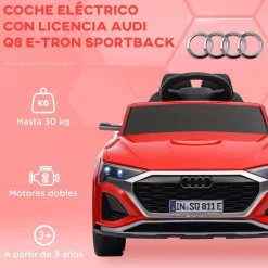 Coche Eléctrico Infantil Audi Q8 Etron Sportback 12V Rojo