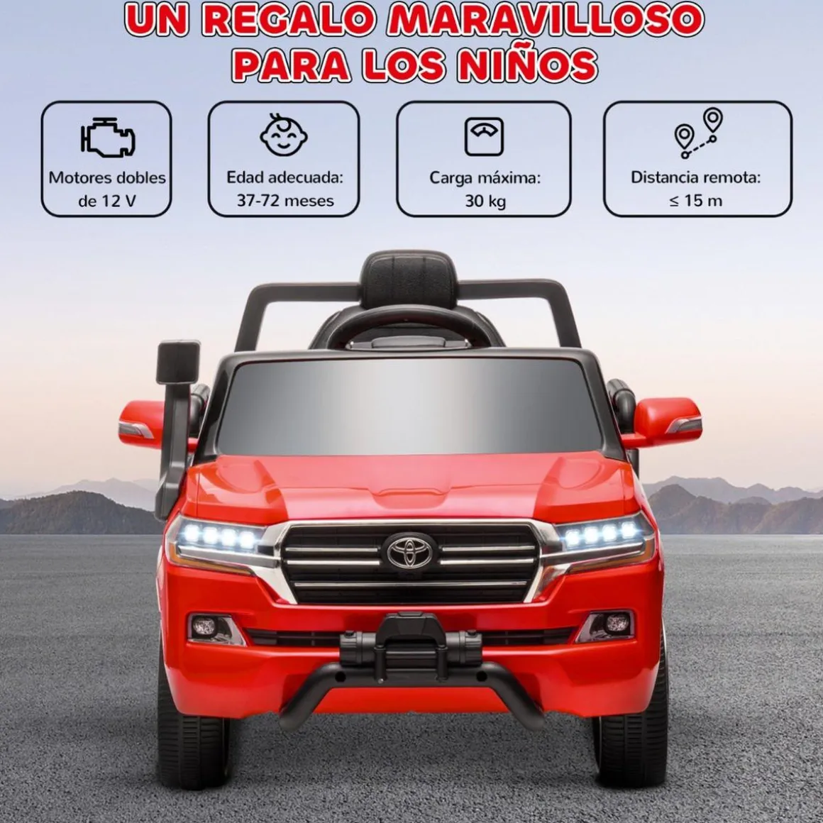 Coche eléctrico Toyota LAND CRUISER Rojo