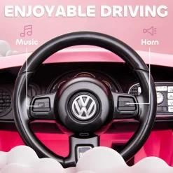 Coche eléctrico Volkswagen Beetle Rosa