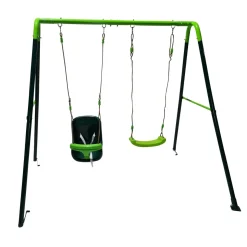 Columpio metálico doble Olea + asiento bebé