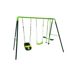 Columpio metálico triple Gingo + asiento bebé