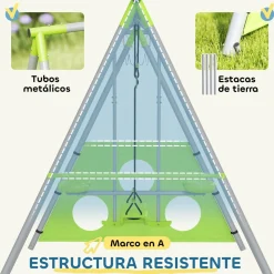 Conjunto de columpios 4 en 1 Verde