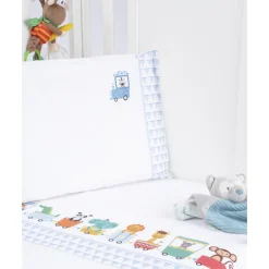 Conjunto de cuna de 3 piezas unisex "Trenecitos"