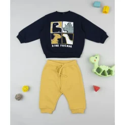 Conjunto de niño azul y amarillo Dino